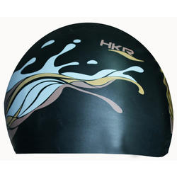 Gorra De Natacion HKR - Silicone Wave - negro