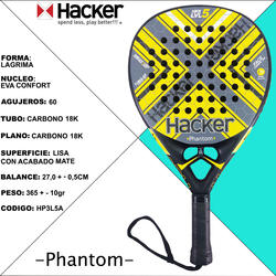 Paleta de Padel Hacker LVL-5 Phantom